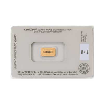 1 gram goudbaar C.Hafner