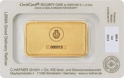 1 troy ounce goudbaar C.Hafner 1