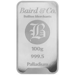 100 gram palladiumbaar LBMA 1