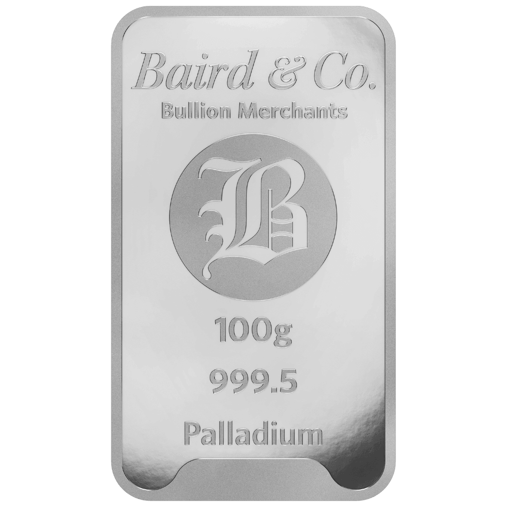 100 gram palladiumbaar LBMA