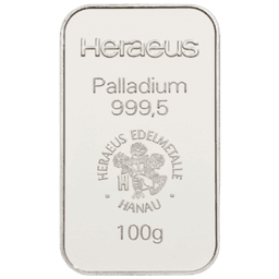 100 gram palladiumbaar LBMA 3