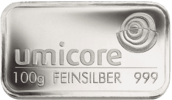 100 gram zilverbaar Umicore