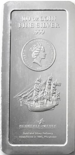 100 troy ounce munt zilver LBMA 1