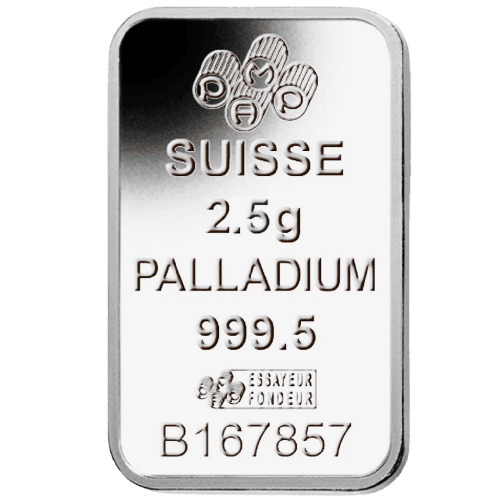2,5 gram palladiumbaar LBMA