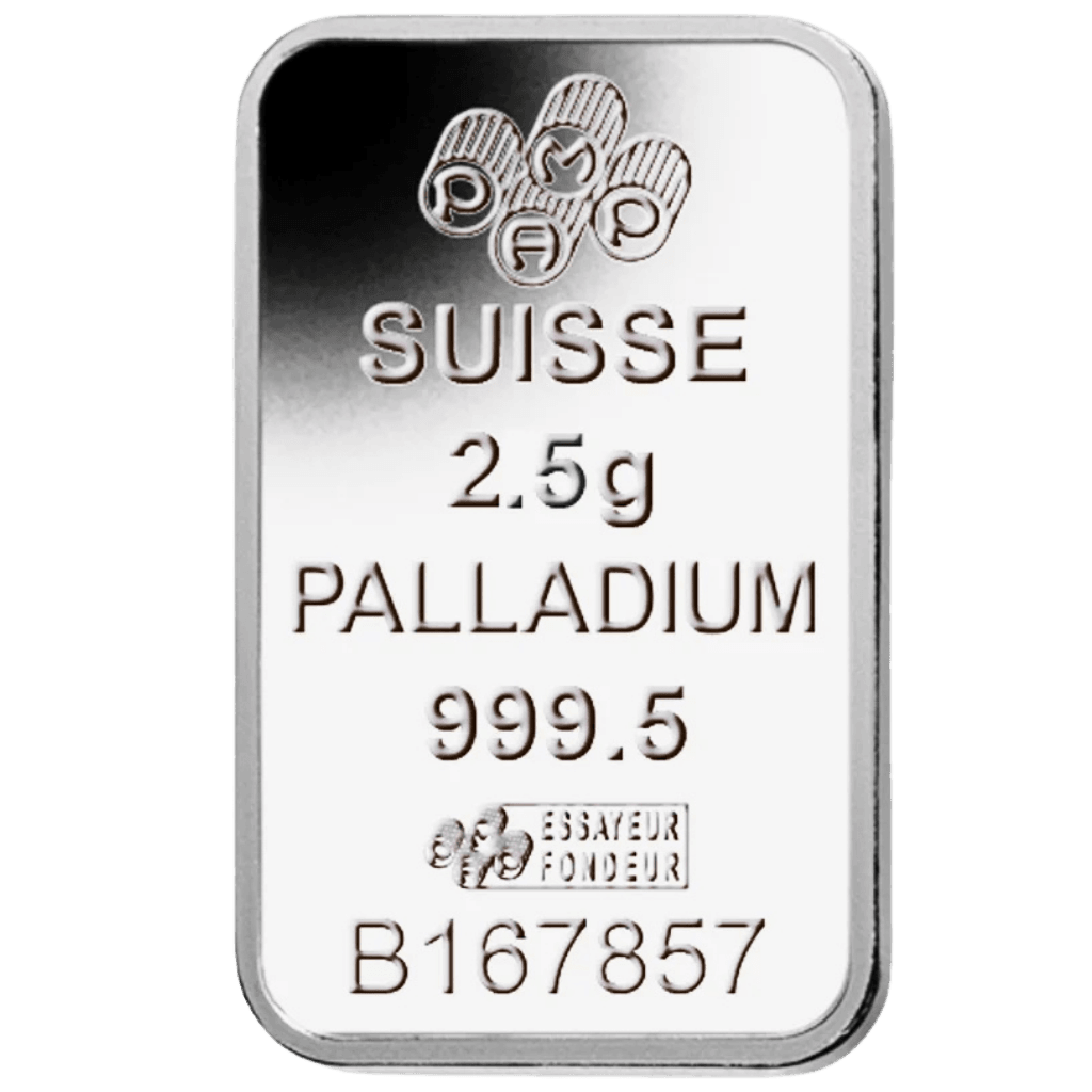 2,5 gram palladiumbaar LBMA