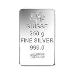 250 gram zilverbaar LBMA 2