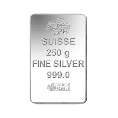 250 gram zilverbaar LBMA