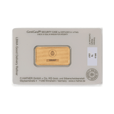 5 gram goudbaar C.Hafner