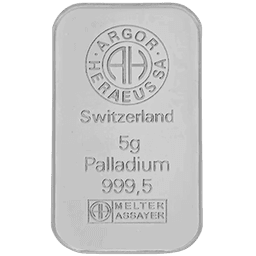 5 gram palladiumbaar LBMA 1