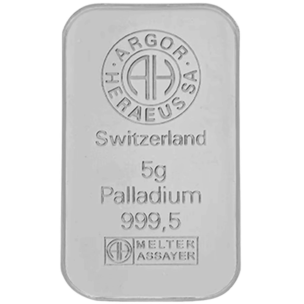 5 gram palladiumbaar LBMA