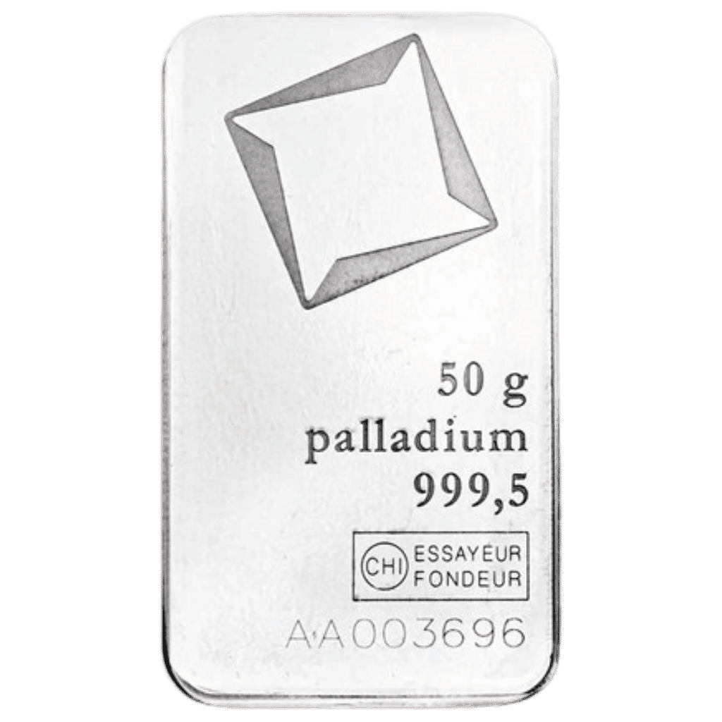 50 gram palladiumbaar LBMA