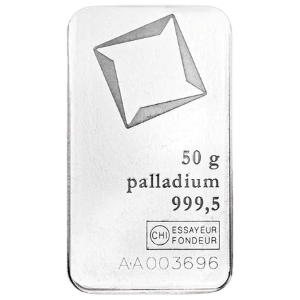 50 gram palladiumbaar LBMA
