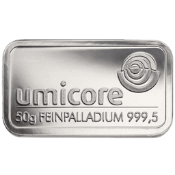 50 gram palladiumbaar LBMA 3