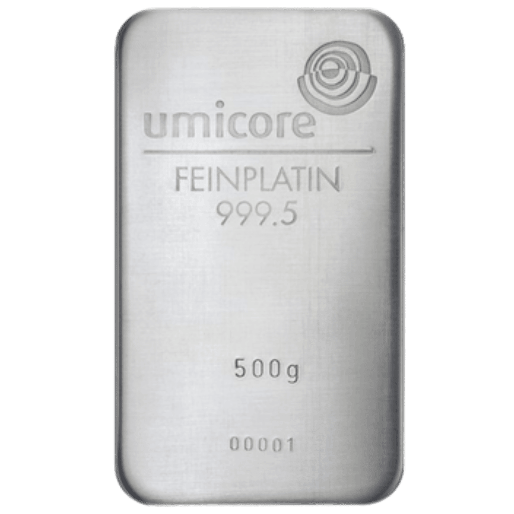 500 gram platinabaar LBMA