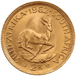 Gouden 2 Rand munt Zuid-Afrika 2