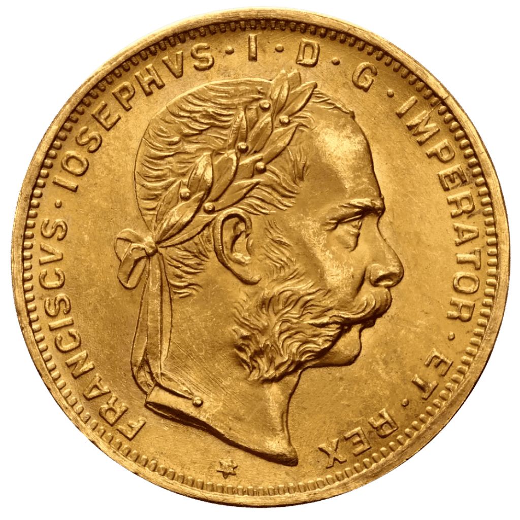 Gouden 20 francs 8 florijn munt