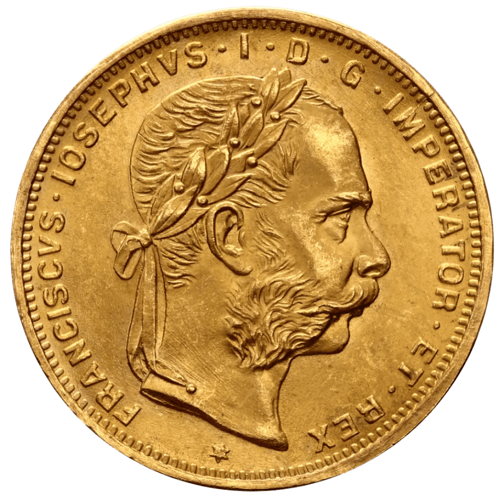 Gouden 20 francs 8 florijn munt