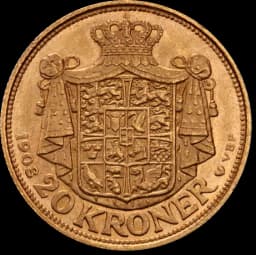 Gouden 20 kroon 1908 - 1912 1