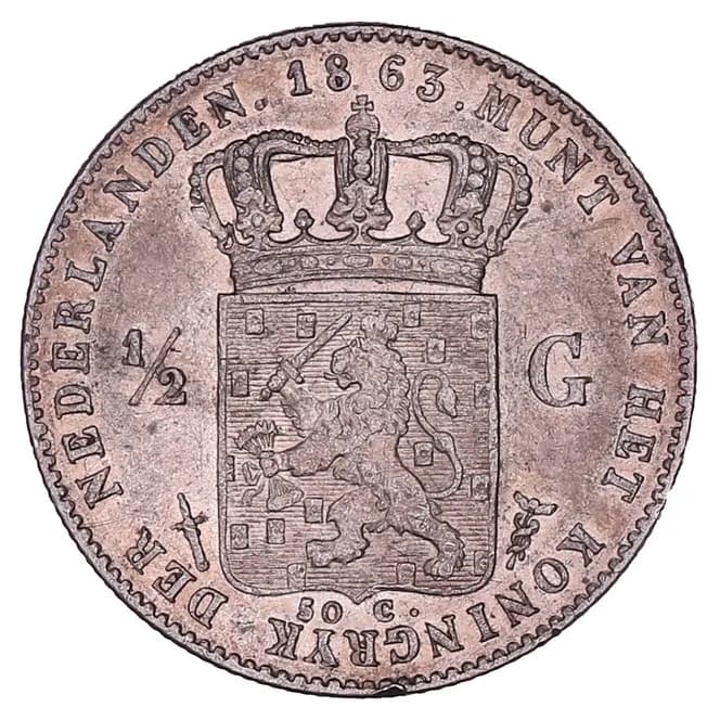 Halve gulden zilver 1857 - 1919