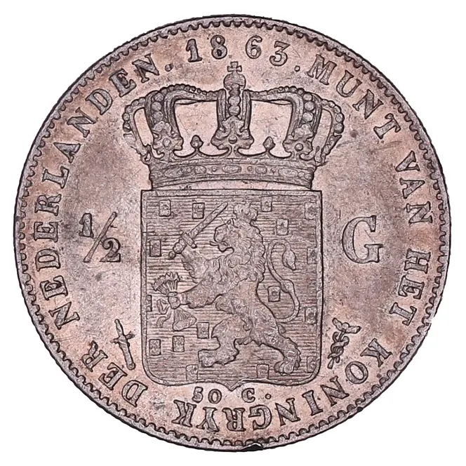 Halve gulden zilver 1857 - 1919