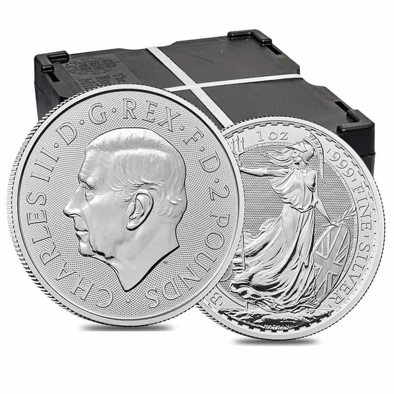 Monsterbox 1 troy ounce zilveren Britannia (500 stuks)