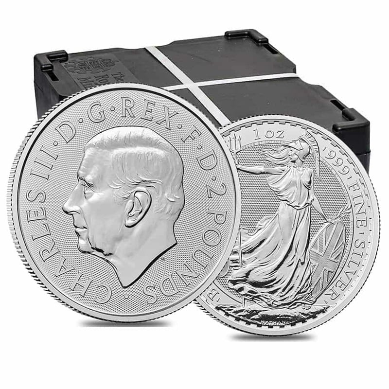 Monsterbox 1 troy ounce zilveren Britannia (500 stuks)