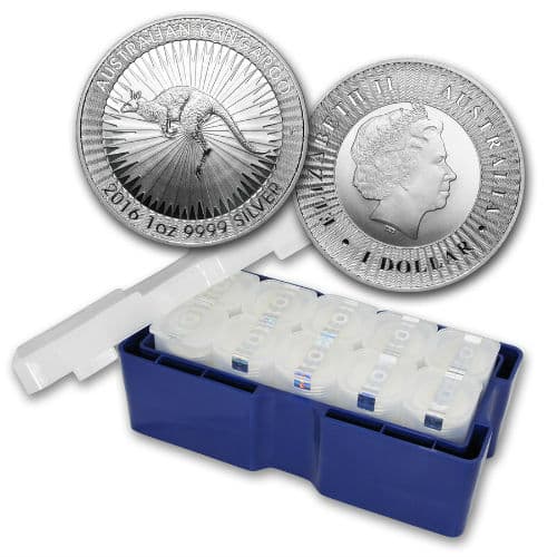 Monsterbox 1 troy ounce zilveren Kangaroo (250 stuks)