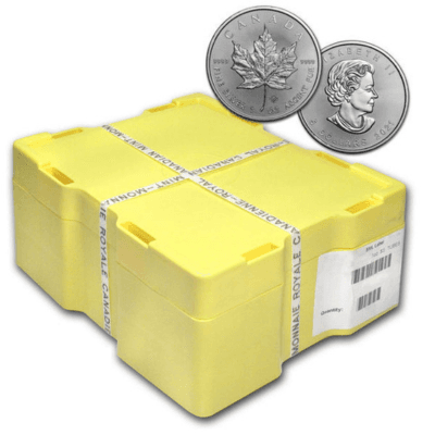 Monsterbox 1 troy ounce zilveren Maple Leaf (500 stuks)