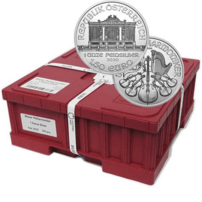 Monsterbox 1 troy ounce zilveren Philharmonikers (500 stuks)