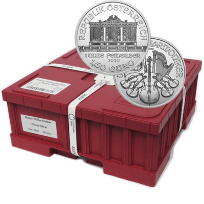 Monsterbox 1 troy ounce zilveren Philharmonikers (500 stuks)