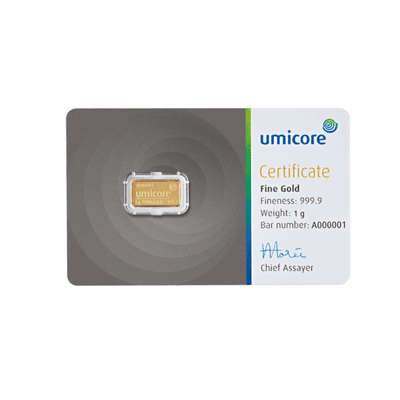 1 gram goudbaar Umicore