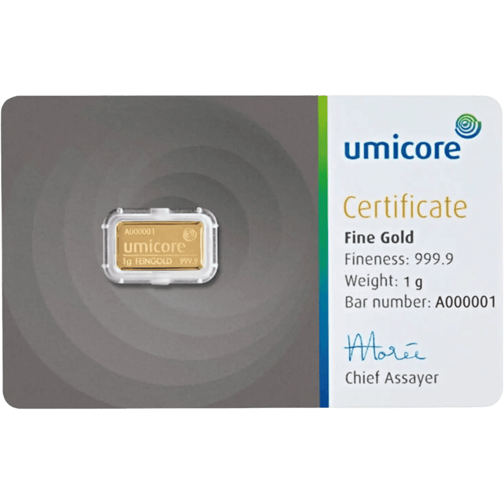 1 gram goudbaar Umicore