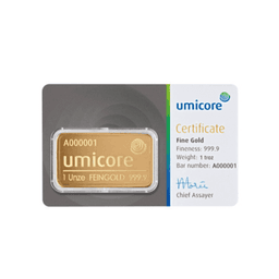 1 troy ounce goudbaar Umicore 1