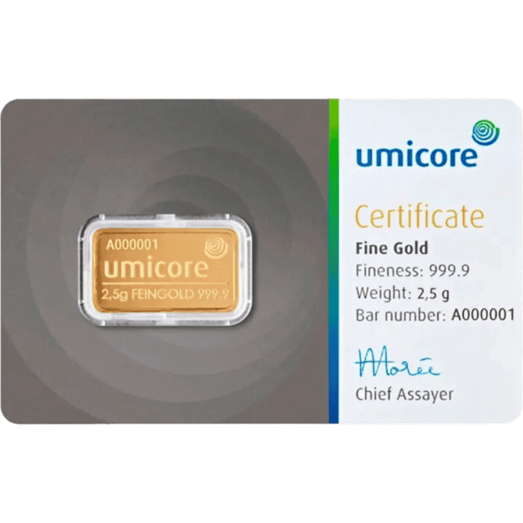 2,5 gram goudbaar Umicore