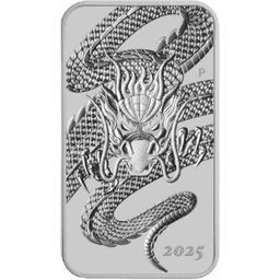 Rectangular Dragon muntbaar zilver 1 troy ounce 1
