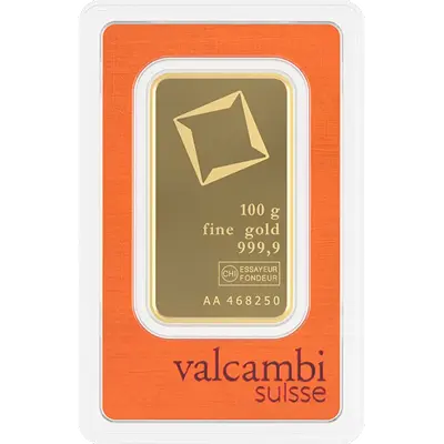 Valcambi goudbaar verkopen 100 gram bij Goudzaken