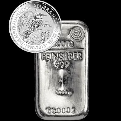 1 kilo zilverbaar of zilveren munt verkopen bij Goudzaken